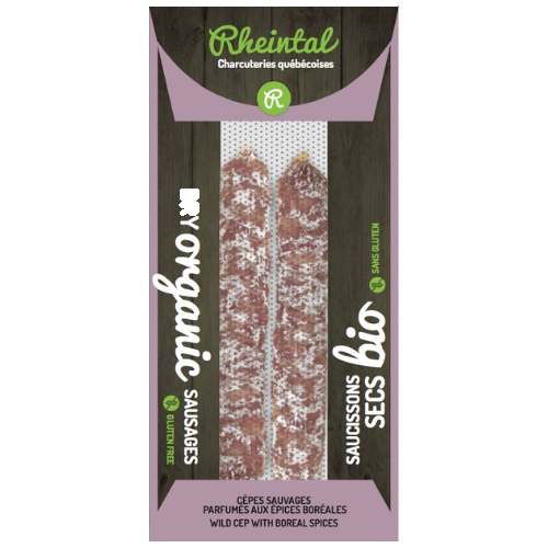 Étiquette - Saucisson cèpes sauvages parfumés aux épices boréales